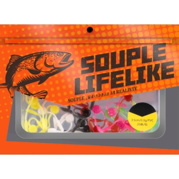Wofarmy 20Pcs Tpe Soft Floating Worm Lures for Freshwater for Bass Trout Fishing