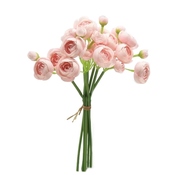 Wofarmy 24 Pcs Faux Silk Ranunculus Flowers Artificial Blooms for Vase Arrangements Home Decor Wedding Centerpieces and Interior Styling Pink