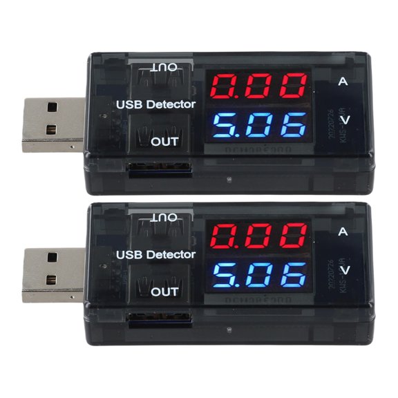 Wofarmy 2Pc Usb Ammeter Voltmeter Lcd Digital Blue and Red Display Current Voltage Meter