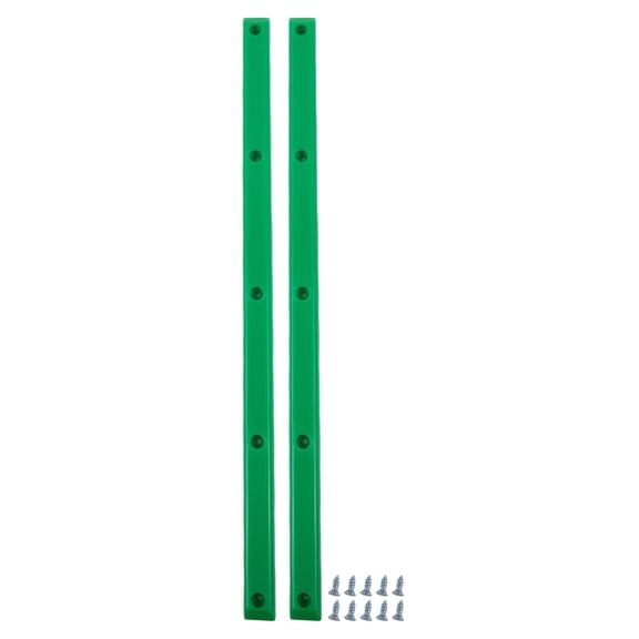 Wofarmy 2pcs Skateboard Anti-Collision Strips Plastic Rib Bone Rails with Screws for Deck Protection Green