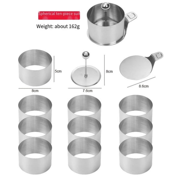 Wofarmy 3-Inch Seamless Cake Ring Molds Set: Stainless Steel Baking Tools Rings 12-Piece Set