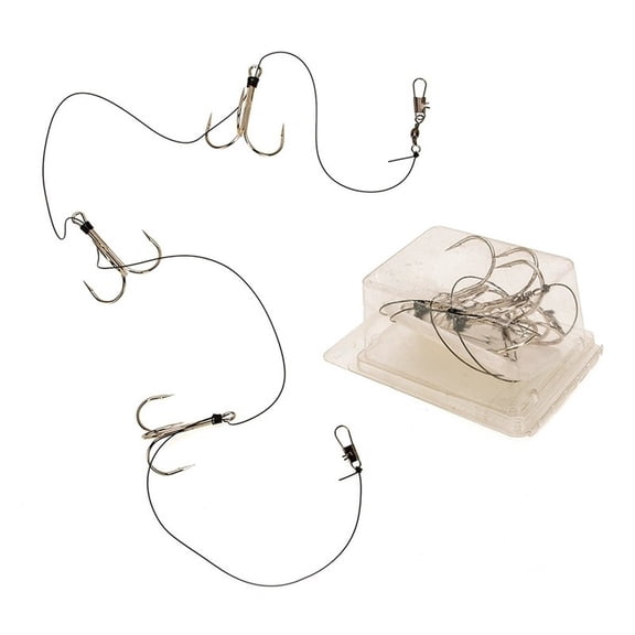 Wofarmy 3 Pack Treble Hook Rig for Saltwater Fishing Boat Trolling With Pointed Barbed