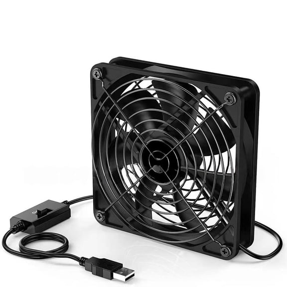 Wofarmy 3 Speed Usb Cooling Fan for Computer Router and Console 8X8Cm 12X12X2.5Cm Airflow Up To 56 Cfm with Safety Metal Mesh 120mm