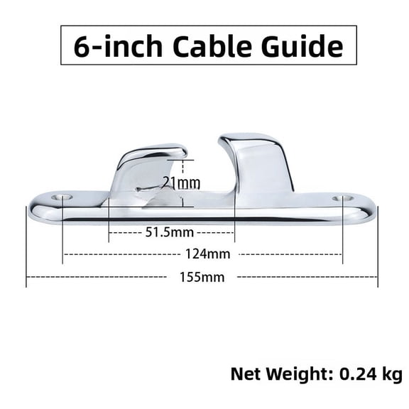 Wofarmy 316 Stainless Steel Boat Rope Guide Line Cleat Concave Fairlead Bow Chock Yacht 6 Inches Right