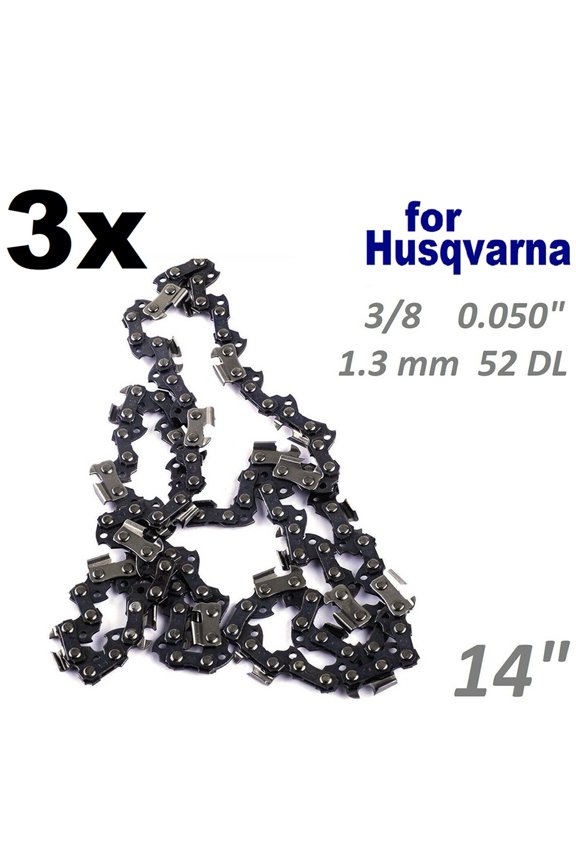3Pcs 14-Inch (35 Cm) Chainsaw Chains, 0.3 mm (3/8 Inch, 0.050 Inch), 52-Link Drive Chains for 135, 235, And 236 Chainsaws