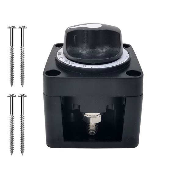 Wofarmy 4 Position Battery Mass Switch Cutter Single Dual for RV Boat Power Control Panel 32V DC Systems 300A Isolator Disconnect Rotary