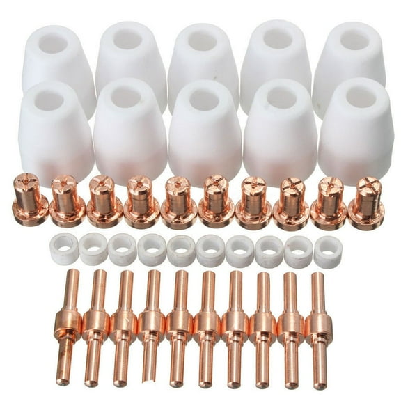 Wofarmy 40Pcs Air Plasma Cutting Machine Consumables Air Plasma Cutter Consumables Extend Tips for Pt-31 Lg-40 Torch Cut-40 50 Tools