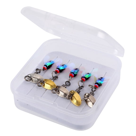 Wofarmy 5/10Pcs Bionic Insect Fake Lures Bionic Flies Lures Fly Hook with Wings Scud Fly Bug Insect Bait Artificial Worm Lure Fishing 5Pc