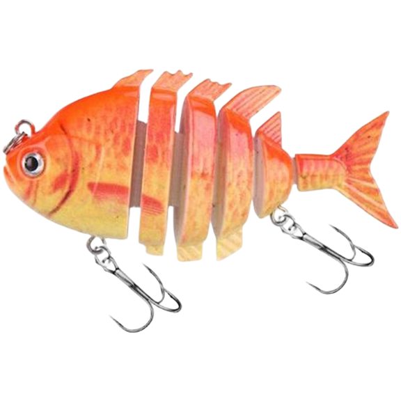 Wofarmy 5Pcs 6 Section Fishing Lure Hard Bait 8Cm 15G Sinking Swimbait with 3D Printing A