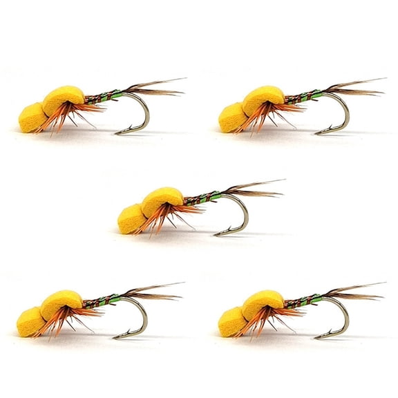 Wofarmy 5Pcs Fly Baits 14# for Trout Salmon Bass Catfish Fly Fishing Bait Floating Dry Fly Mayfly Lure