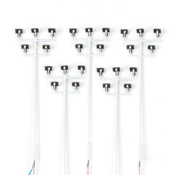 Wofarmy 5Pcs Ho Scale Model Lighting Tower 3V Train Light Railway Led Plaza Lamps Building Scenery Layout Model Accessories