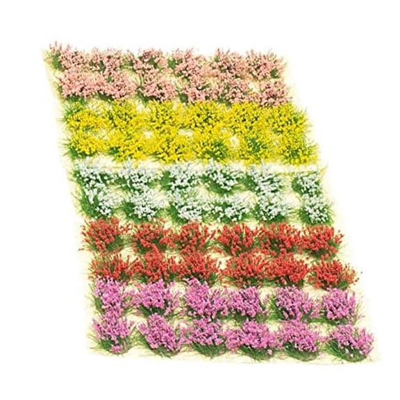 Wofarmy 60 Pcs Self-Adhesive Miniature Colorful Flower Clusters for Realistic Scenery