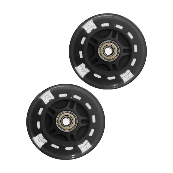 Wofarmy 80mm Scooter Wheels with Led Design for Bright Visibility 2Pcs Replacement Set for Inline Skates and Roller Skates Black