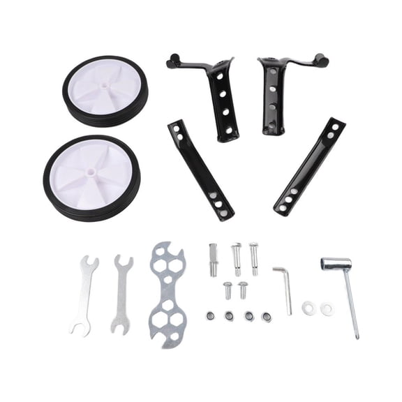 Wofarmy Adjustable Bike Training Wheels Set Adjustable Training Wheels Bike Stabilisers Multi-Speed Support Plastic Material Black