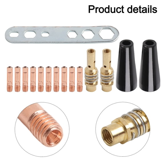 Wofarmy Ak15 Mb15 Torch Compatible for Mig Consumables Including 10 X 0.9mm Tips 2 Nozzles 2 Diffusers and Wrench for Routine Use