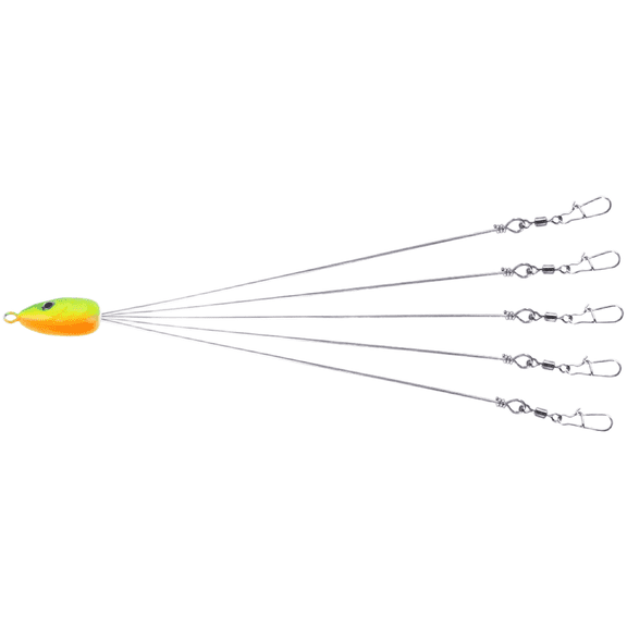 Wofarmy Alabama Rig Multi-Lure Setup Fishing Bait 18Cm Long for Outdoor Angling Weighted Head Hook for Long Casts And Stable Retrieval Green Head