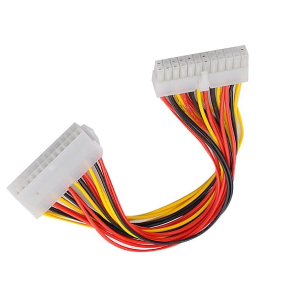 Wofarmy Atx 24 Pin Male To 24P Female Psu Power Supply Extension Cable 35Cm High Conductivity Wire for Pc Motherboard 3/4"