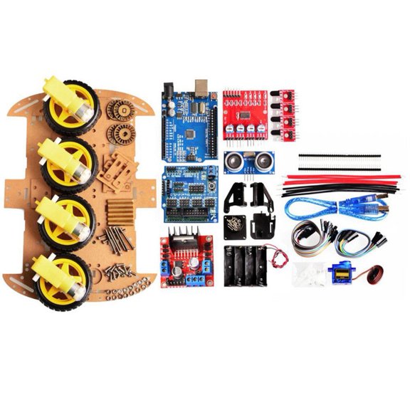 Wofarmy Avoid Tracking Motor for Smart Robot Car Chassis Kit Set 4Wd for Arduino