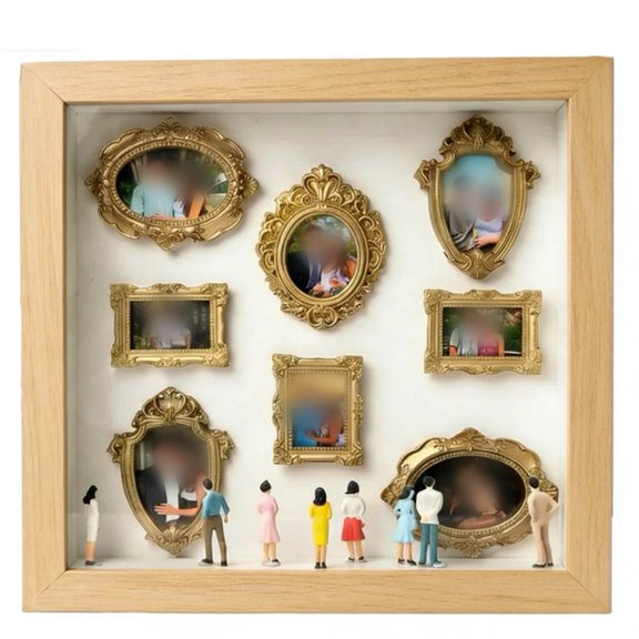 Wofarmy DIY Museum Silhouette Box Shadow Box Frame Kit Wood