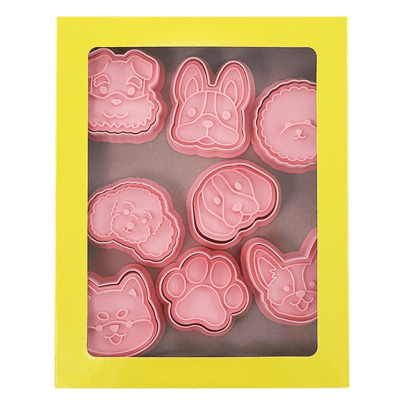 Wofarmy Dog-Shaped Cookie Set 8Pcs Cartoon Baking Tools Biscuit