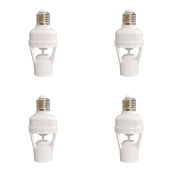 Wofarmy E27 Infrared Motion Sensor Lamp Holder Adjustable Delay Time No Wiring Needed 4pcs
