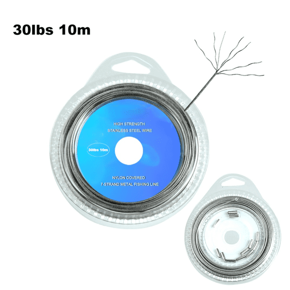 Wofarmy Fishing Line Fishing Leader Line Corrosion-Resistant Easy Line Threading Fishing Line with Snap Connectors 30 Lbs Box Of 10 M