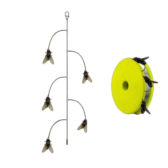 Wofarmy Fly Imitation Fishing Lure Rig Set Floating with 35 Hooks Silicone Wings D Small