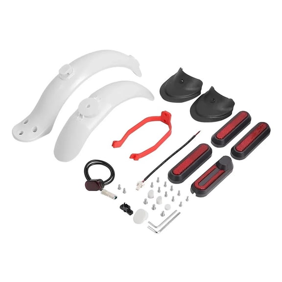 Wofarmy Front Rear Mudguard Kit with Bracket & Taillight for Xiaomi M365 Pro White