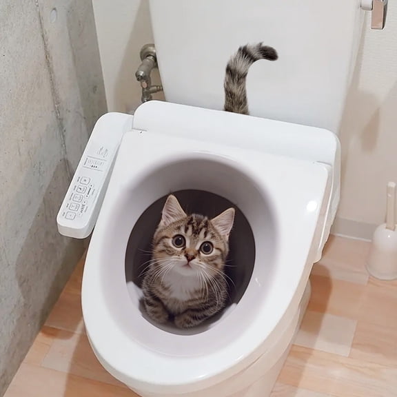 Wofarmy Funny Cat Decals Self Bonding Removable Bathroom Decor PVC Wall Decals