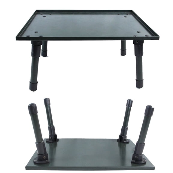 Wofarmy Green Aluminum Alloy Carp Fishing Bivvy Table with Adjustable Folding Legs Portable Tent Side Table for Outdoor Angling Gear Army Green S#