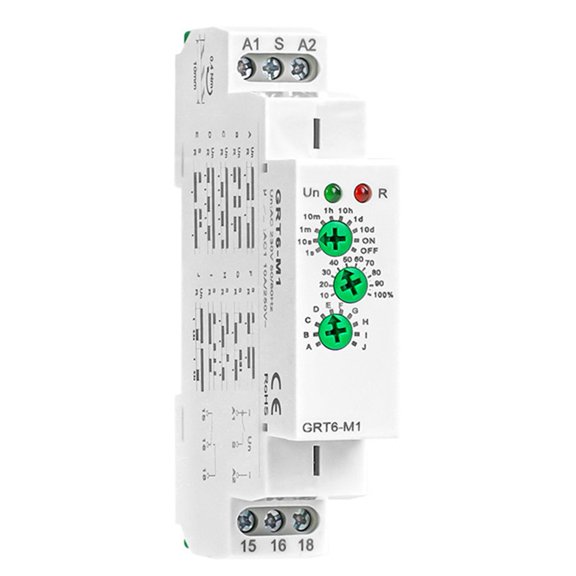 Wofarmy Grt6-M1 Multifunction Time Relay 0.1S-10D Adjustable Delay Off 1Co and 1No Din Rail Mount for Industrial Automation Control Panel A220V