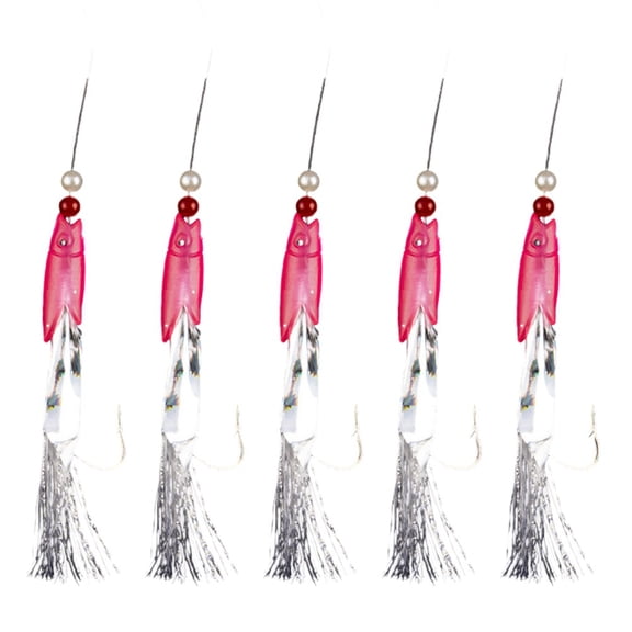 Wofarmy Herring Lures Fishing Rigs 5Pcs Fishing Rigs Versatile Fishing Tool High-Carbon Steel Hooks for Deep Sea Fishing