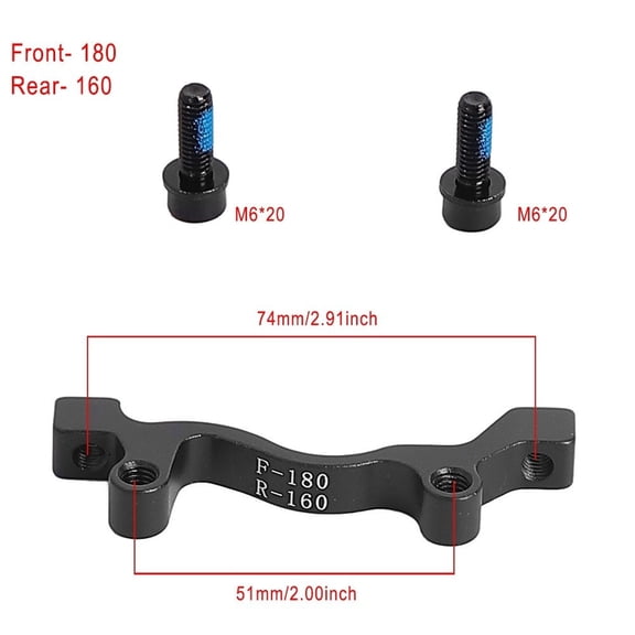 Wofarmy Hydraulic Disc Brake Adapter Mount for Zoom XTECH HB100 Front Rear Caliper F-180/R-160