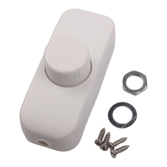 Wofarmy Inline Dimmer Switch for 12V 24V Led Lights Frequency Adjustable Push On/Off Rotary Control for Smooth Brightness Adjustment White