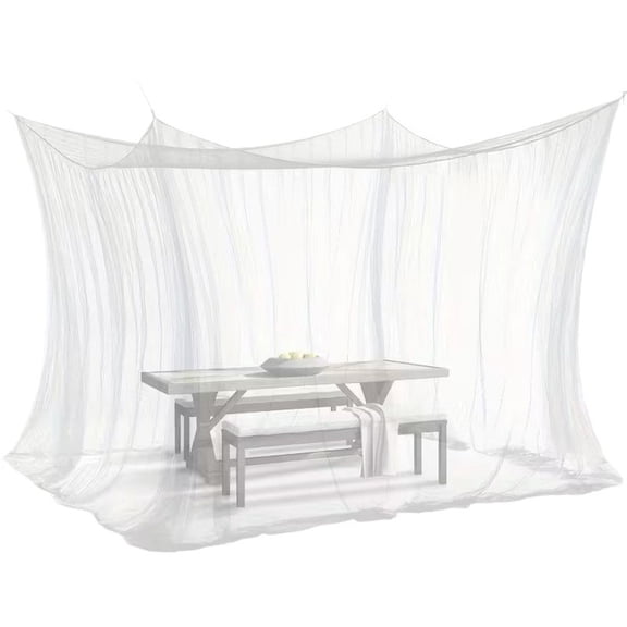 Wofarmy Large Camping Screen Net 300X300X250Cm Portable Hanging Polyester Mesh Tent White