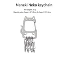 thumbnail image 1 of Wofarmy Lucky Cat Keychain 304 Stainless Steel Construction Multi-Functional Use A, 1 of 8