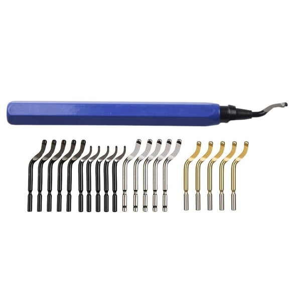 Wofarmy Metal Handle Deburring Tool with 21 Blades for Precision for Edge Cutting