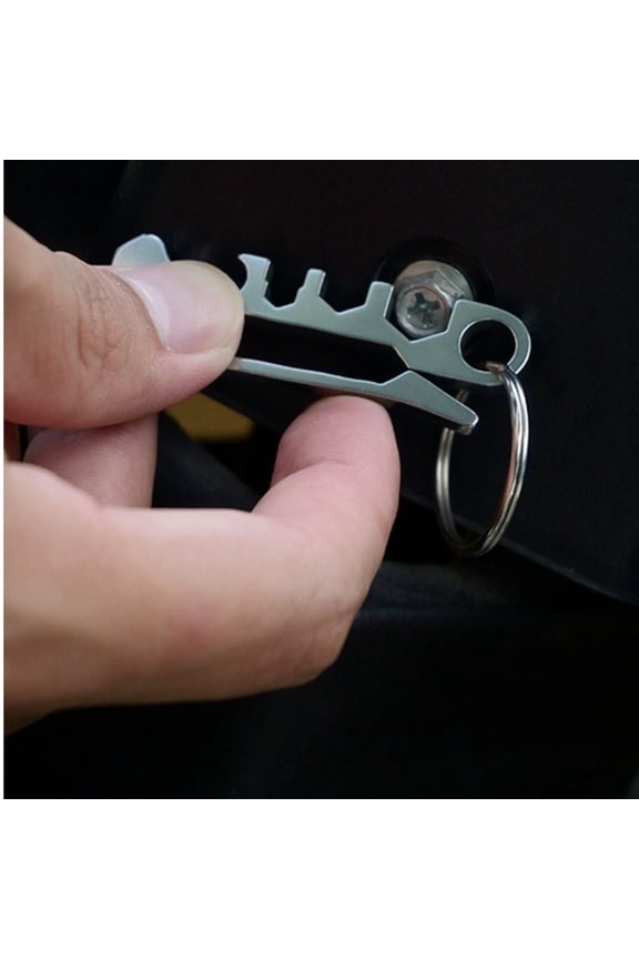 Multifunctional Rattlesnake Keychain with Bottle Opener Hex Wrench Outdoor