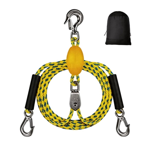 Wofarmy New 46Cm/24M Tow Rope Quick Connector Water Sports Tow Harness Quick Release Connector for Tubing Boat with Hook Pulling System E