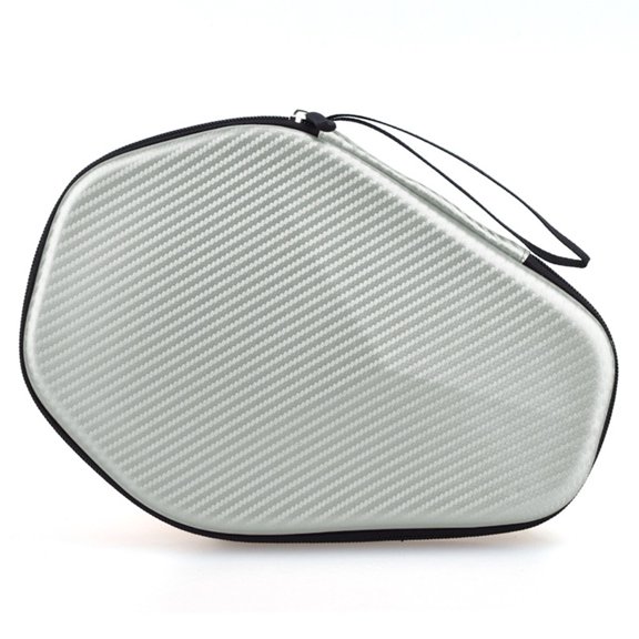 Wofarmy Portable Table Tennis Racket Case Bag with Eva Composite Material Mesh Ball Holder and Carry Strap for For Pingpong Equipment Silver