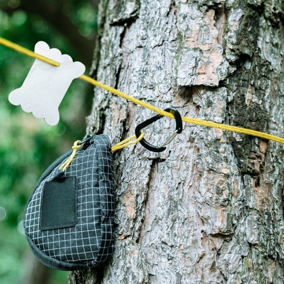 Wofarmy Portable Travel Clothesline 4M Rope with 20 Clips Outdoor Drying Line Black