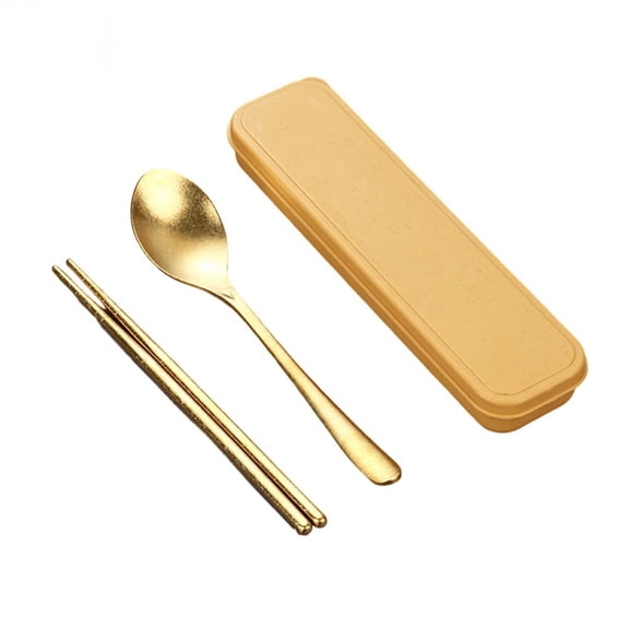 Wofarmy Pure Titanium Dining Set Spoon Fork Chopsticks for Backpacking Camping Use B F