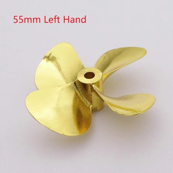 Wofarmy Rc Boat Model Metal Propeller 4 Blades 4mm Shaft 55mm/60mm Suitable for Rc Boats Bait Boats Tugboats Oceans Cruisers Rovs D55mm Left Hand
