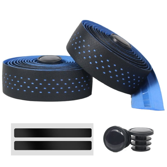 Wofarmy Road Bike Polka Dot Wrap Handlebar Strap Pu Perforated Bicycle Strap Blue