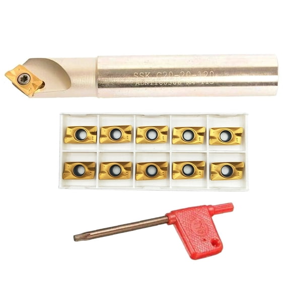 Wofarmy Robust 20mm Chamfer End Mill Cutter with 10Pcs Apmt1604Pder for Industrial Use