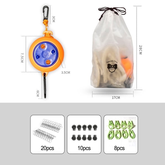 Wofarmy Robust 46 Kg Capacity Travel Clothesline Set for All Your Drying Needs F Package