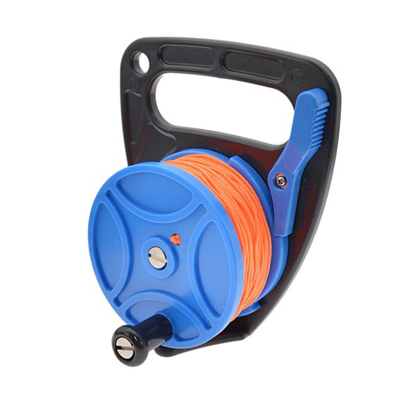 Wofarmy Rope Scuba Diving Reel Spool with Handle Thumb Stopper Clip Hook for Underwater Blue 83M