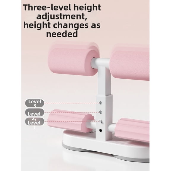 Wofarmy Sit Up Bar Floor with 2 Suction Cups Sit Up Assistant Device for Home Workout Pink