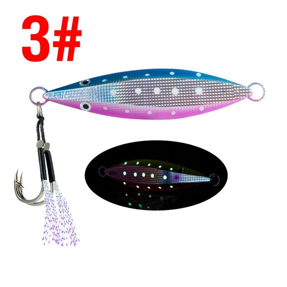 Wofarmy Slow Jigging Iron Plate Lure Glow In The Dark Design 60G 80G for Fishing C 60G