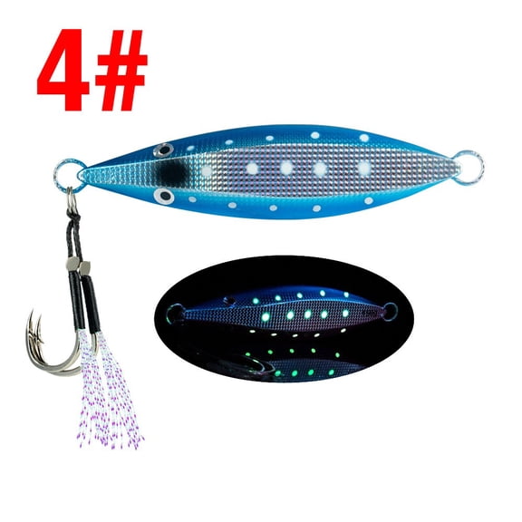 Wofarmy Slow Jigging Iron Plate Lure Glow In The Dark Design 60G 80G for Fishing D 60G